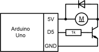  Arduino Uno and DC motor schematics