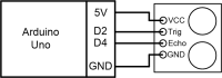  Arduino and ultrasound proximity sensor circuit